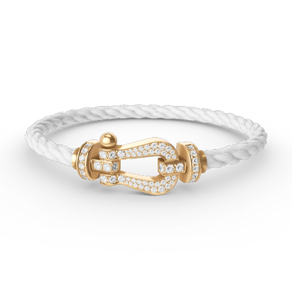[Clover]FORCE LARGE HORSESHOE FULL DIAMOND BRACELET GOLD