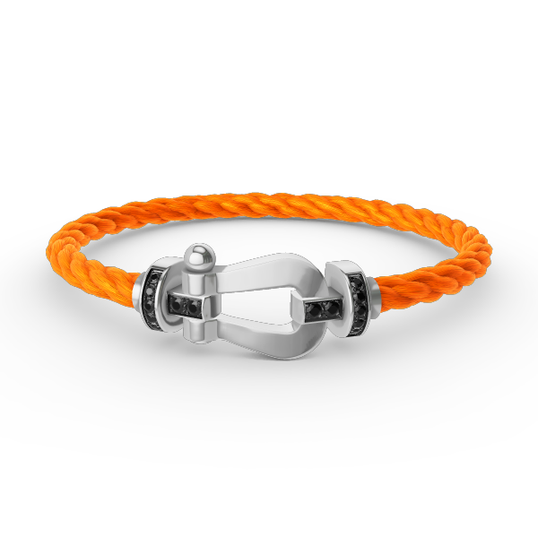 [Clover]FORCE LARGE HORSESHOE BLACK DIAMOND BRACELET SILVER