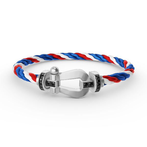 [Clover]FORCE LARGE HORSESHOE BLACK DIAMOND BRACELET SILVER