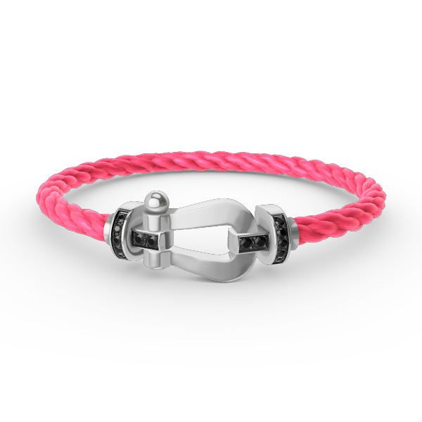 [Clover]FORCE LARGE HORSESHOE BLACK DIAMOND BRACELET SILVER