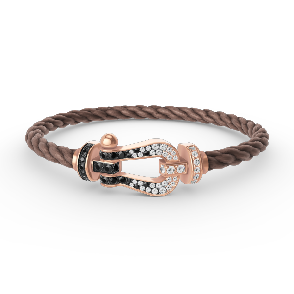 [Clover]FORCE LARGE HORSESHOE BLACK WHITE DIAMOND BRACELET ROSE GOLD