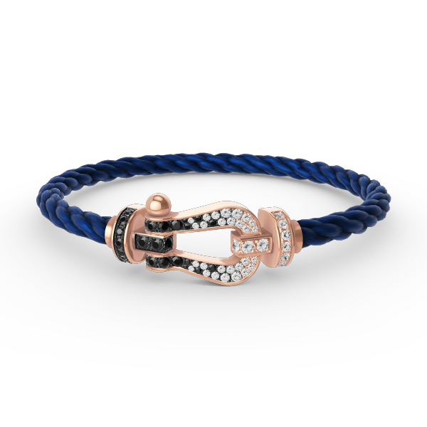 [Clover]FORCE LARGE HORSESHOE BLACK WHITE DIAMOND BRACELET ROSE GOLD