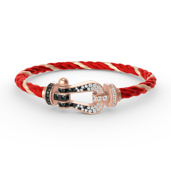 [Clover]FORCE LARGE HORSESHOE BLACK WHITE DIAMOND BRACELET ROSE GOLD