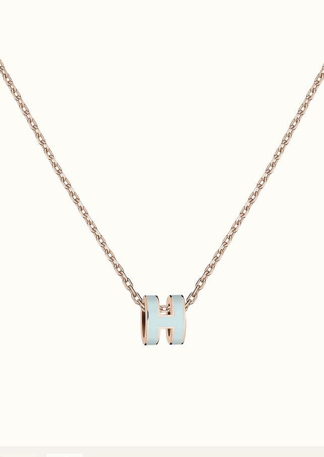 [Clover]POP H LIGHT BLUE NECKLACE