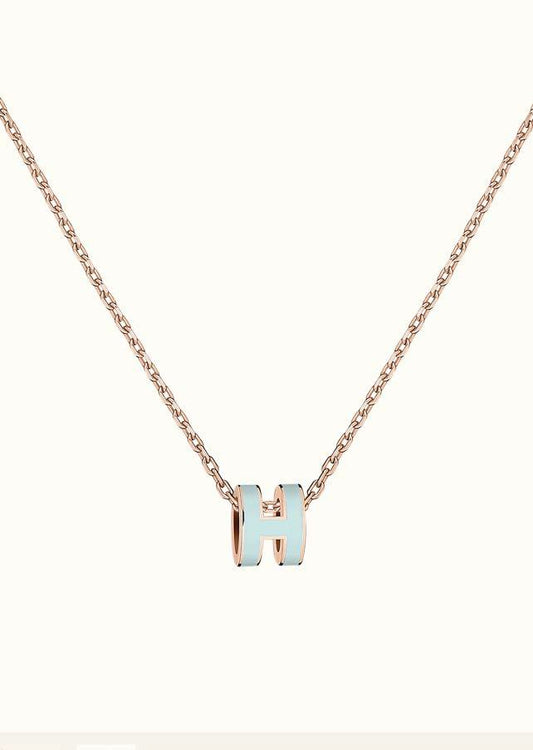 [Clover]POP H LIGHT BLUE NECKLACE