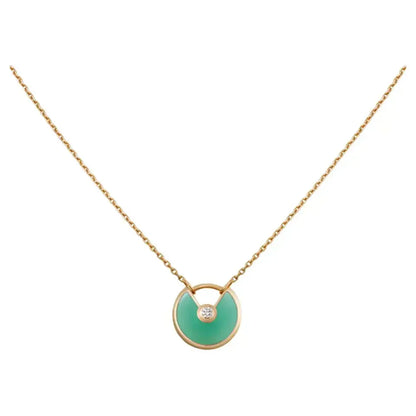 [Clover]AMULETTE GOLD MALACHITE NECKLACE