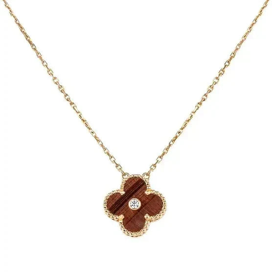 [Clover]CLOVER 15MM DIAMOND AND YELLOW TIGER'S EYE AGATE necklace