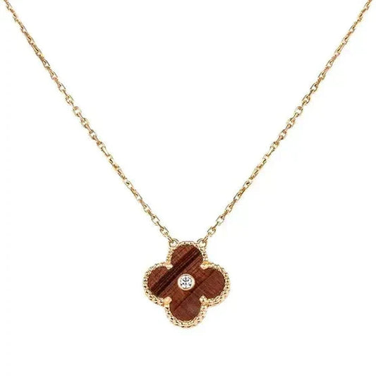 [Clover]CLOVER 15MM DIAMOND AND YELLOW TIGER'S EYE AGATE necklace