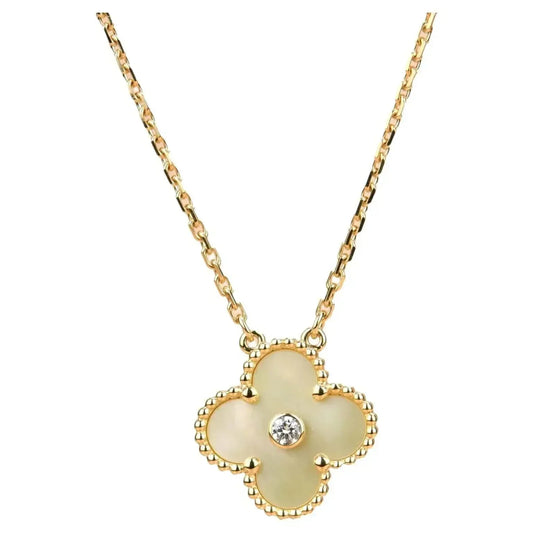 [Clover]CLOVER 15MM DIAMOND GOLD MOTHER OF PEARL NECKLACE
