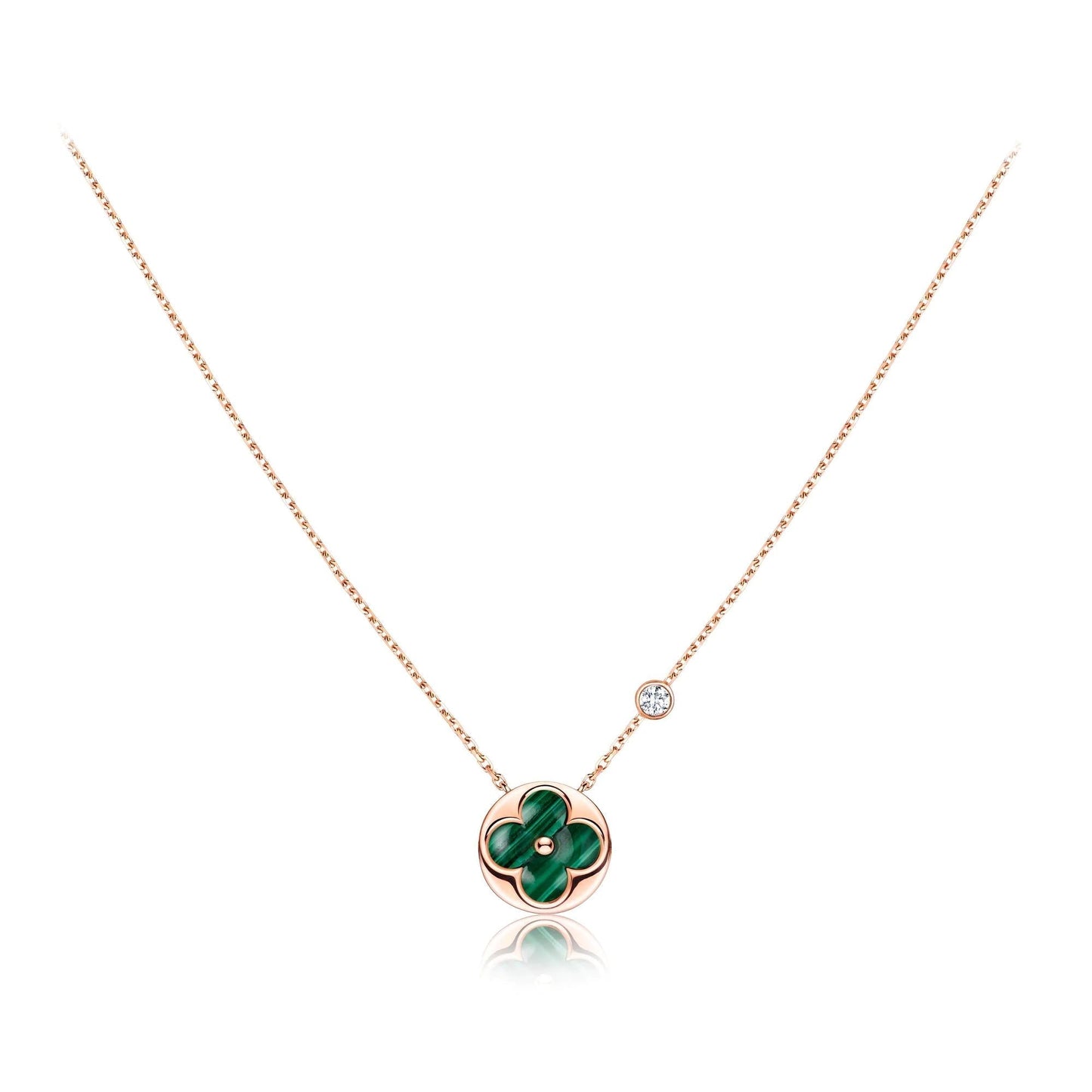 [Clover]SUN PEDANT PINK GOLD 1 DIAMOND NECKLACE