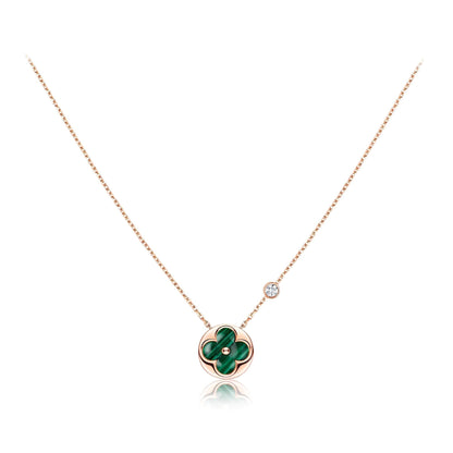 [Clover]SUN PEDANT PINK GOLD 1 DIAMOND NECKLACE