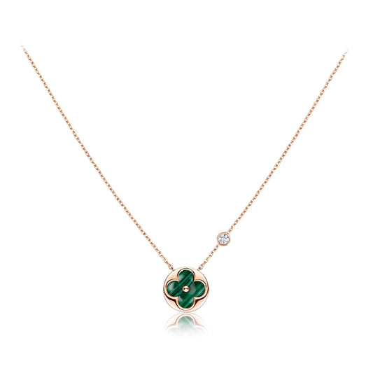 [Clover]SUN PEDANT PINK GOLD 1 DIAMOND NECKLACE