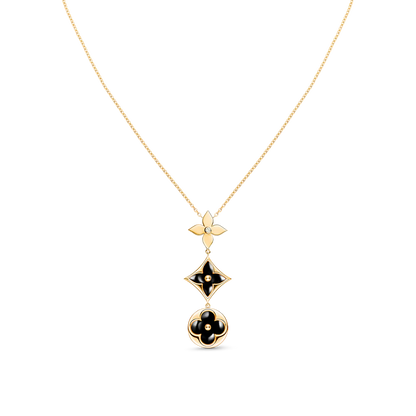 [Clover]STAR AND SUN ONYX PINK GOLD NECKLACE