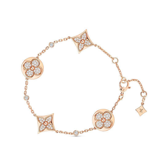 [Clover]STAR AND SUN 4 MOTIFS GOLD DIAMONDS BRACELET