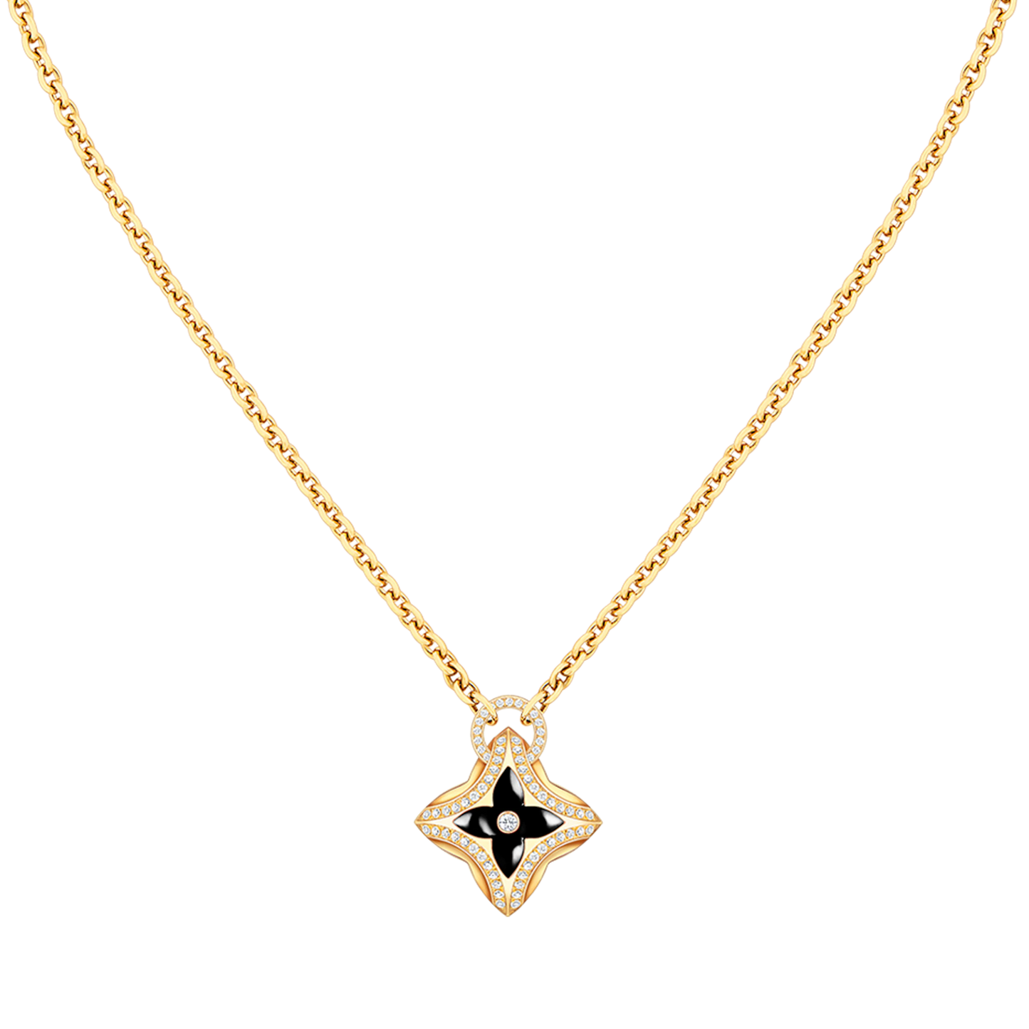[Clover]STAR PEDANT PINK GOLD DIAMOND NECKLACE