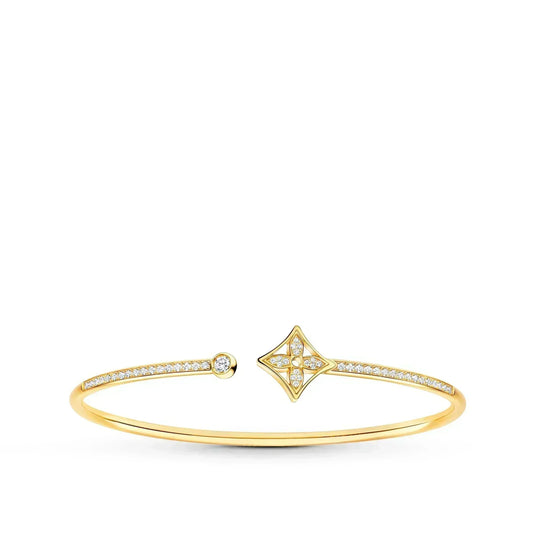 [Clover]IDYLLE GOLD OPEN BRACELET DIAMOND PAVED