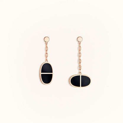 [Clover]CHAINE VERSO BLACK CERAMIC EARRINGS