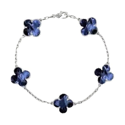 [Clover]CLOVER 5 MOTIF PIETERSITE SILVER BRACELET