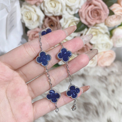 [Clover]CLOVER 5 MOTIF PIETERSITE SILVER BRACELET