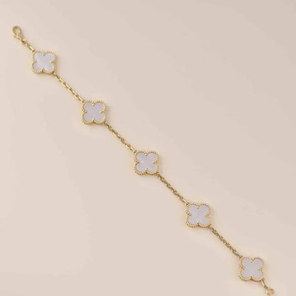 [Clover]CLOVER  5 MOTIF WHITE MOP BRACELET