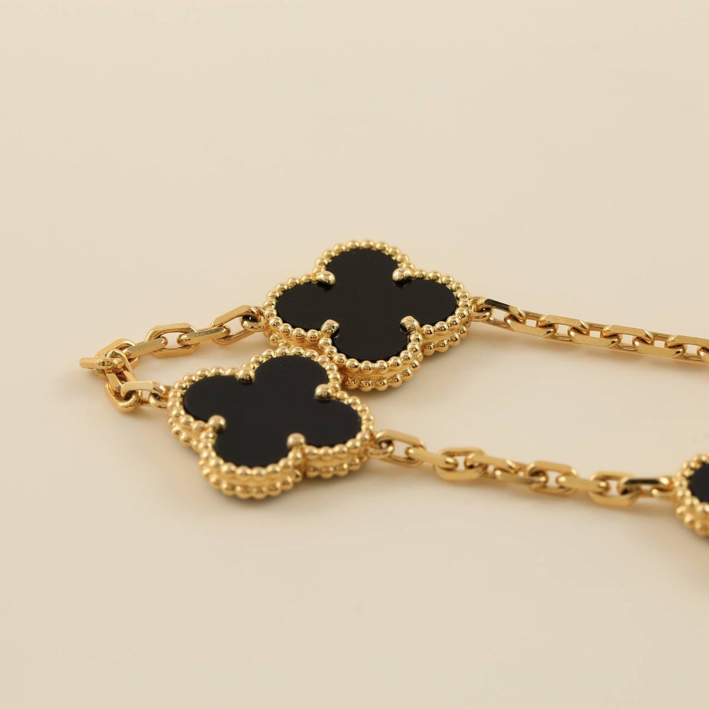 [Clover]CLOVER  5 MOTIFS BLACK ONYX BRACELET
