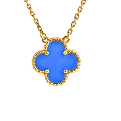 [Clover]CLOVER 15MM BLUE AGATE NECKLACE