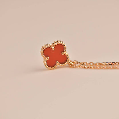 [Clover]CLOVER MINI 9.5MM WHITE CARNELIANS NECKLACE