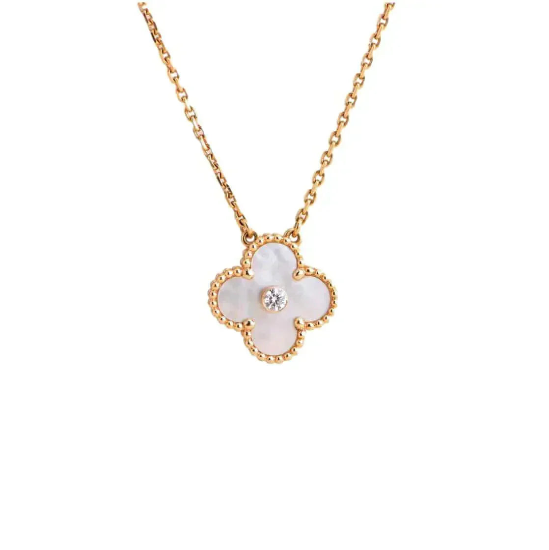 [Clover]CLOVER 15MM DIAMOND WHITE FRITILLARIA NECKLACE