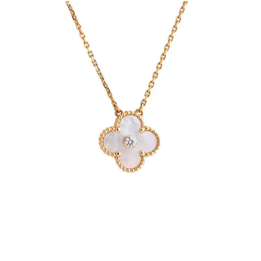 [Clover]CLOVER 15MM DIAMOND WHITE FRITILLARIA NECKLACE