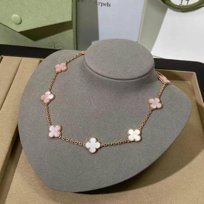 [Clover]CLOVER 10 MOTIFS PINK MOP NECKLACE