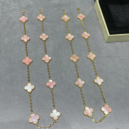 [Clover]CLOVER 10 MOTIFS PINK MOP NECKLACE