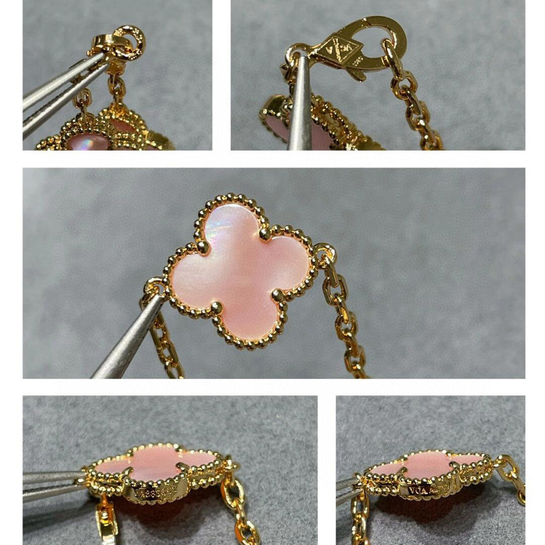 [Clover]CLOVER 10 MOTIFS PINK MOP NECKLACE