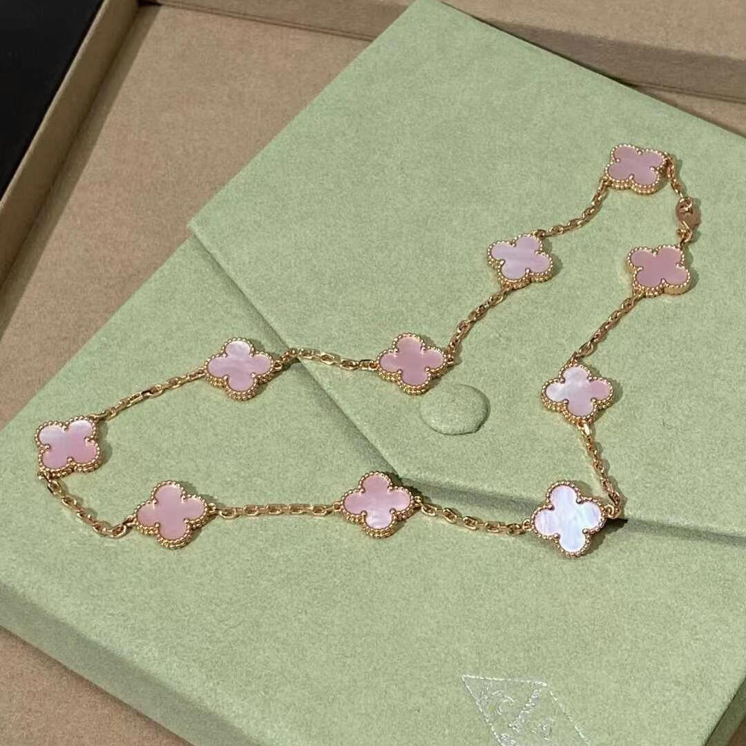 [Clover]CLOVER 10 MOTIFS PINK MOP NECKLACE