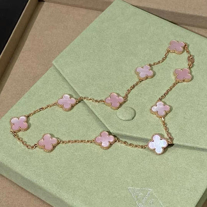 [Clover]CLOVER 10 MOTIFS PINK MOP NECKLACE