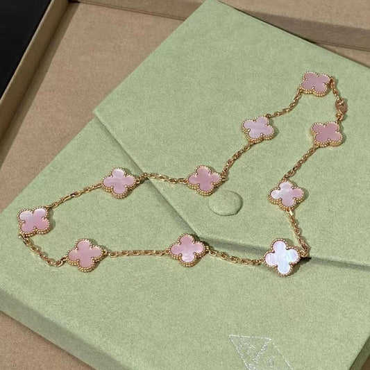[Clover]CLOVER 10 MOTIFS PINK MOP NECKLACE