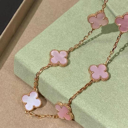 [Clover]CLOVER 10 MOTIFS PINK MOP NECKLACE