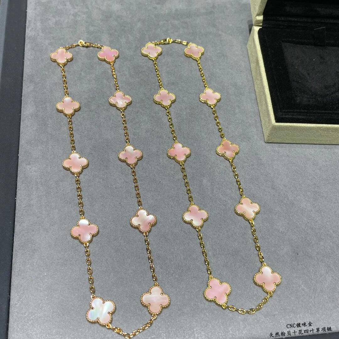 [Clover]CLOVER 10 MOTIFS PINK MOP NECKLACE