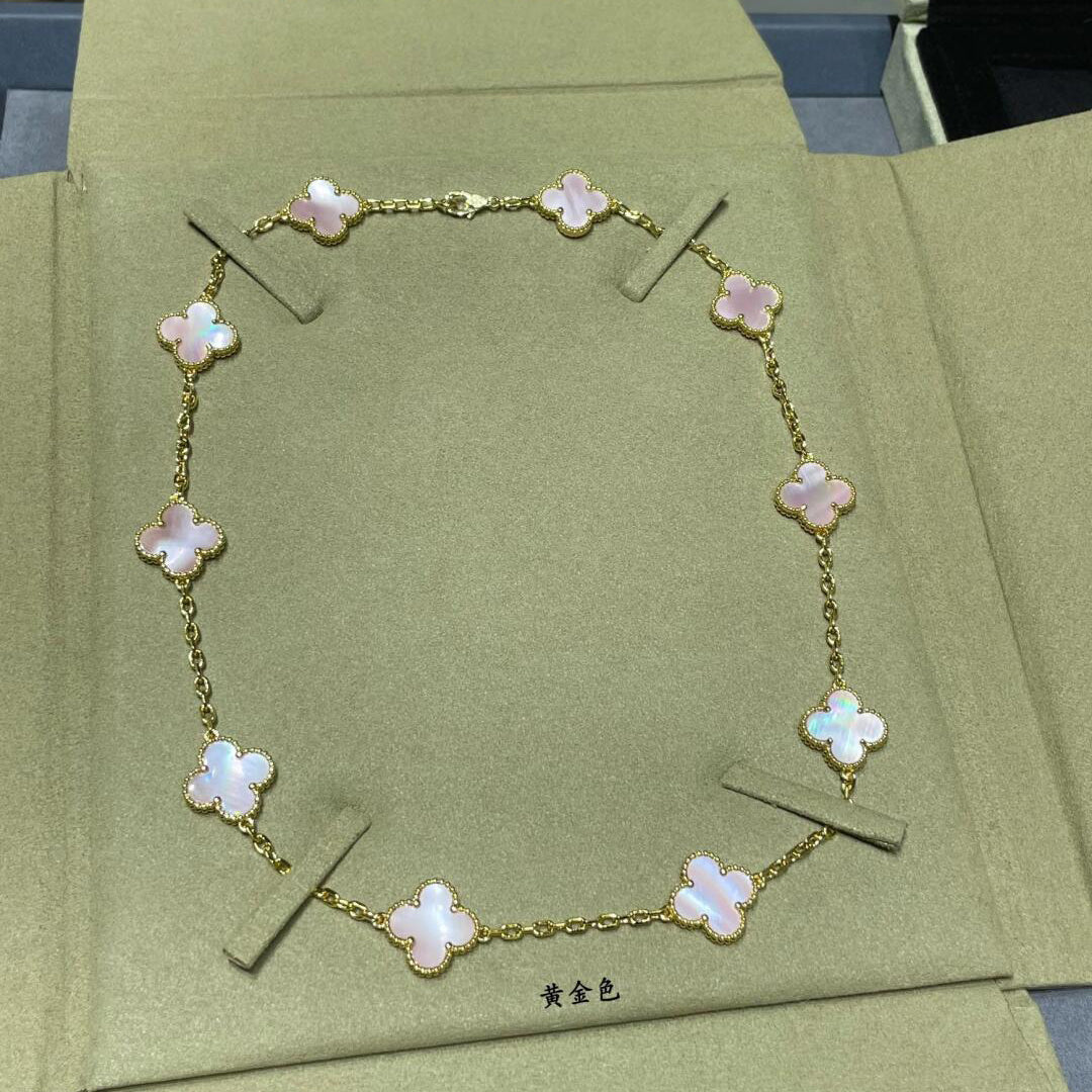 [Clover]CLOVER 10 MOTIFS PINK MOP NECKLACE