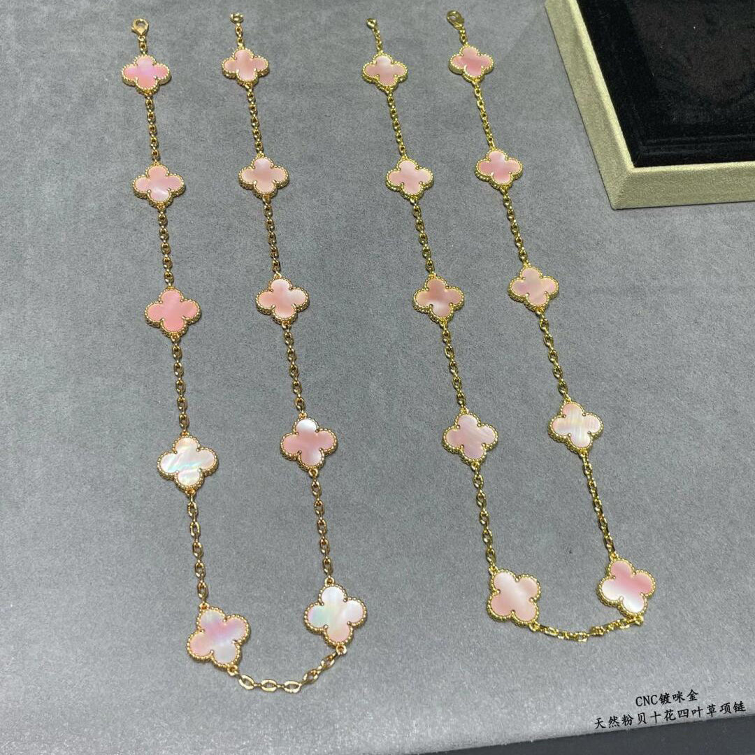 [Clover]CLOVER 10 MOTIFS PINK MOP NECKLACE