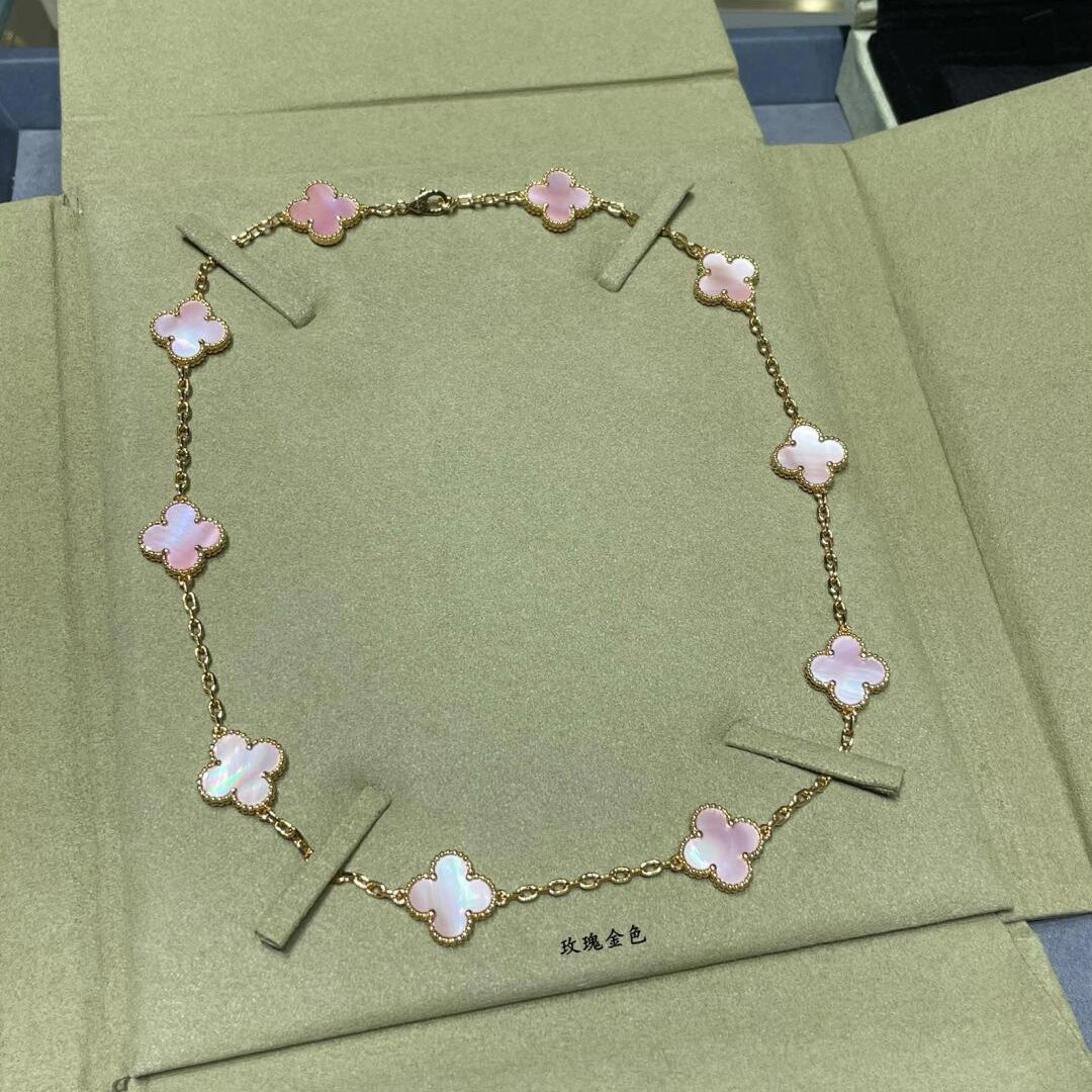 [Clover]CLOVER 10 MOTIFS PINK MOP NECKLACE