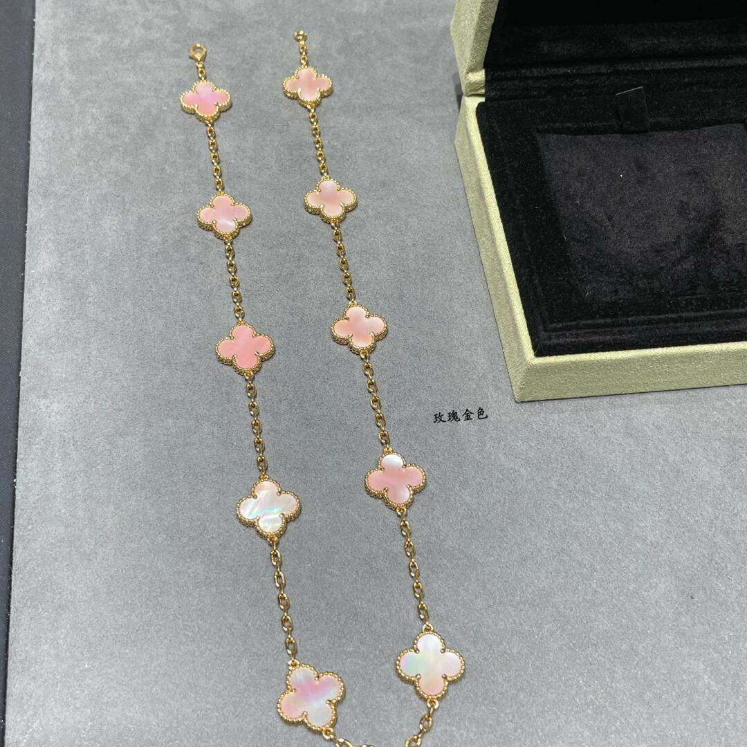 [Clover]CLOVER 10 MOTIFS PINK MOP NECKLACE