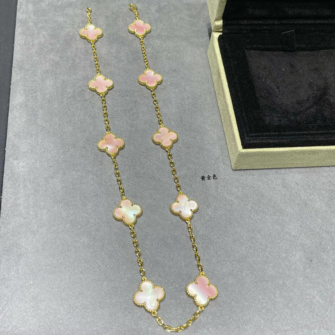 [Clover]CLOVER 10 MOTIFS PINK MOP NECKLACE