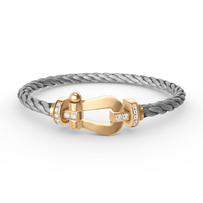 [Clover]FORCE LARGE HORSESHOE HALF DIAMOND BRACELET GOLD