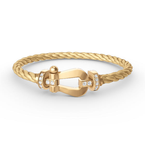 [Clover]FORCE LARGE HORSESHOE HALF DIAMOND BRACELET GOLD