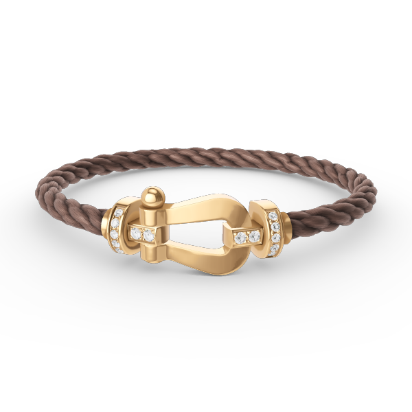 [Clover]FORCE LARGE HORSESHOE HALF DIAMOND BRACELET GOLD