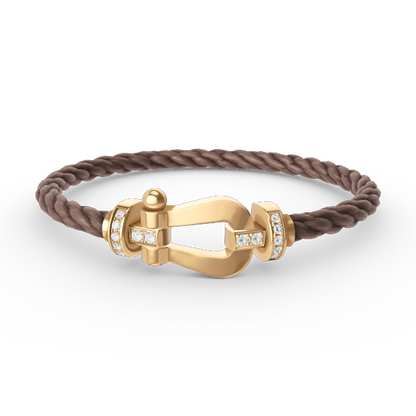 [Clover]FORCE LARGE HORSESHOE HALF DIAMOND BRACELET GOLD