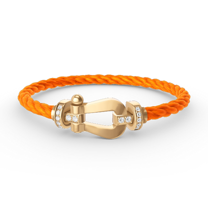 [Clover]FORCE LARGE HORSESHOE HALF DIAMOND BRACELET GOLD