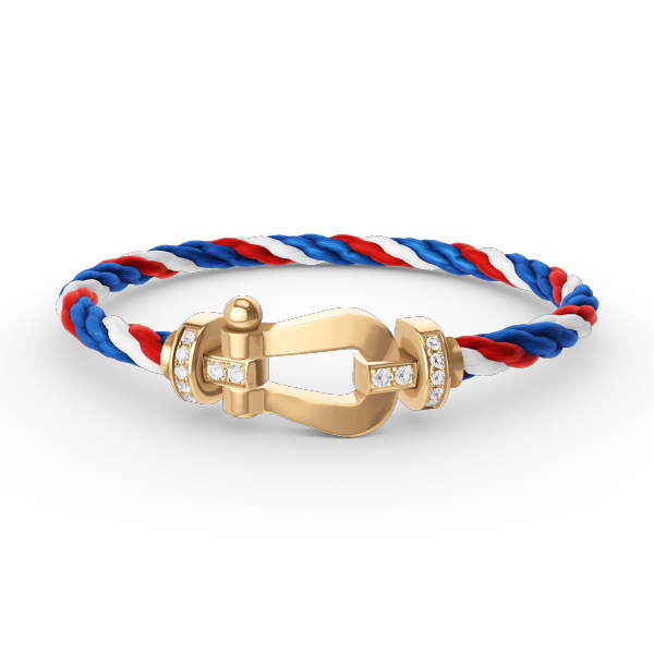 [Clover]FORCE LARGE HORSESHOE HALF DIAMOND BRACELET GOLD