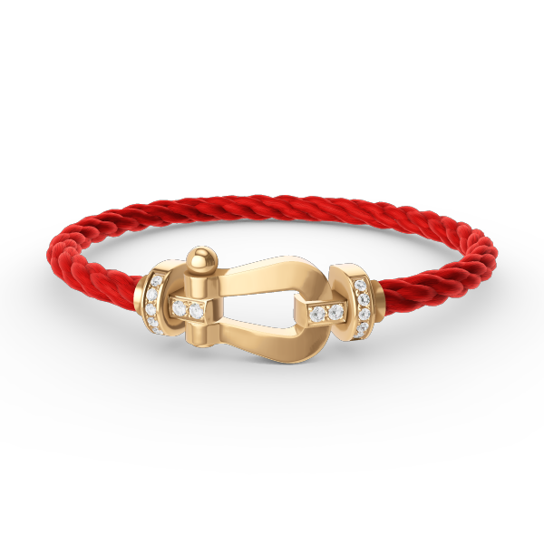 [Clover]FORCE LARGE HORSESHOE HALF DIAMOND BRACELET GOLD