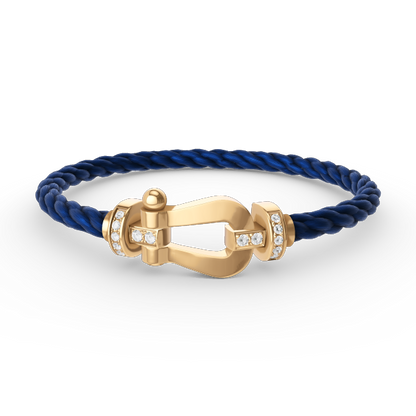 [Clover]FORCE LARGE HORSESHOE HALF DIAMOND BRACELET GOLD